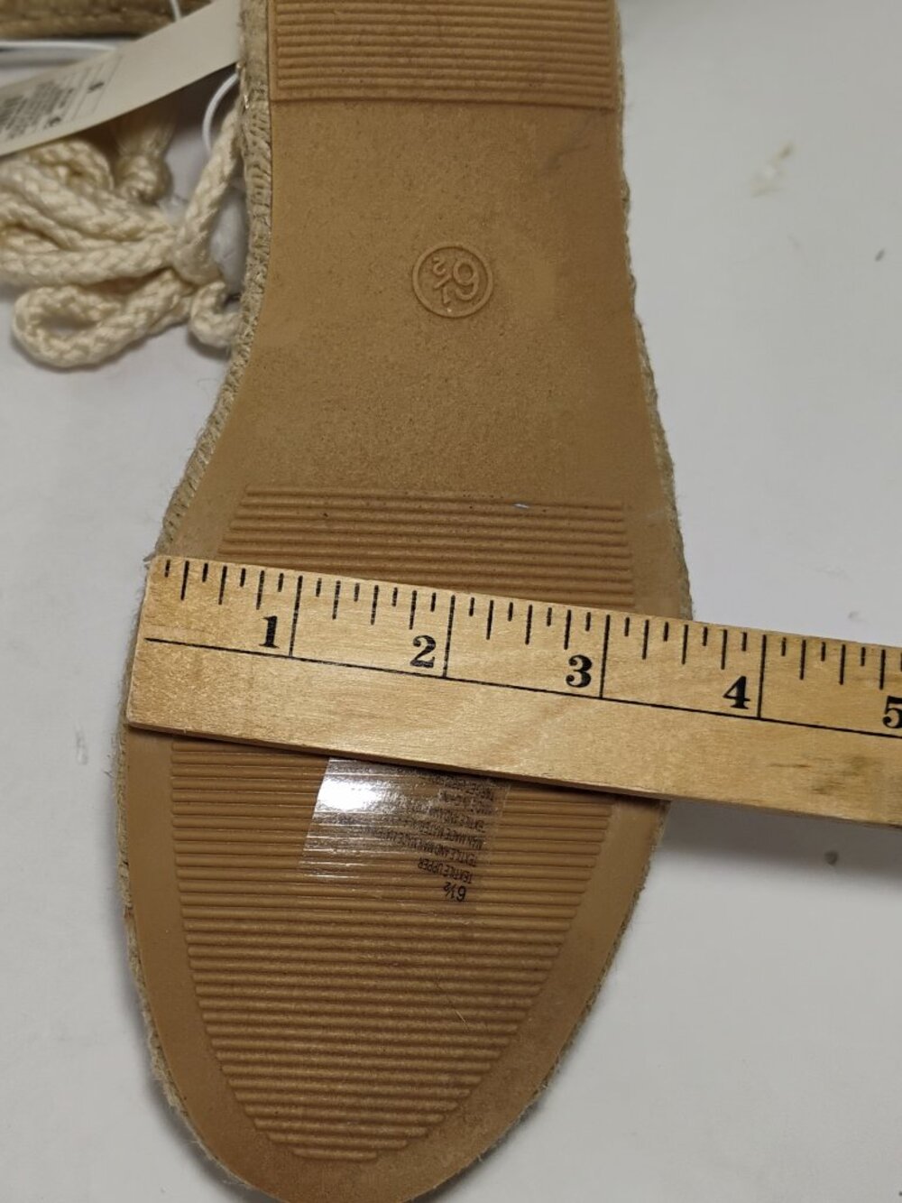 NWT A New Day Womens Espadrilles Sandals Ivory Crochet Ankle Wrap Size 6.5 - Picture 11 of 11